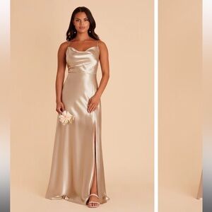 Birdy Grey Lisa Long Shiny Satin Neutral Champagne